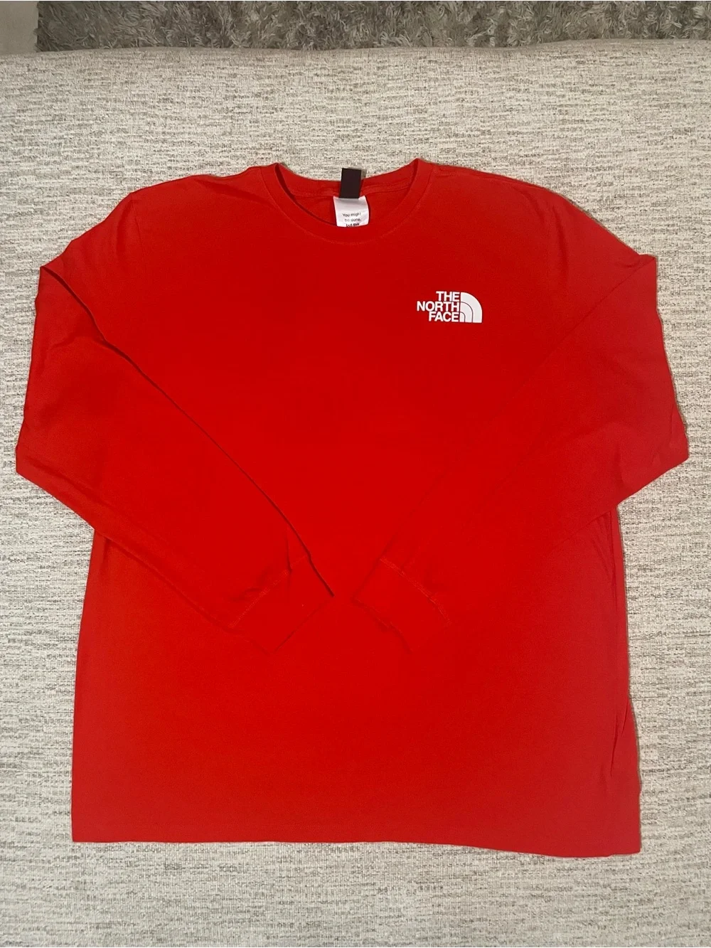 The North Face Circular Design Long Sleeve T-Shirt Men XXL Red Graphic Tee⁠